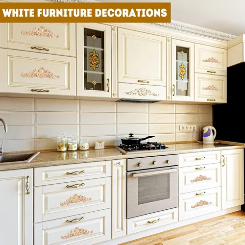 Miniatura 2 de 20 piezas de apliques largos de madera tallada Onlays para muebles tallados, calcomanías decorativas de tallado de madera para pared, puerta