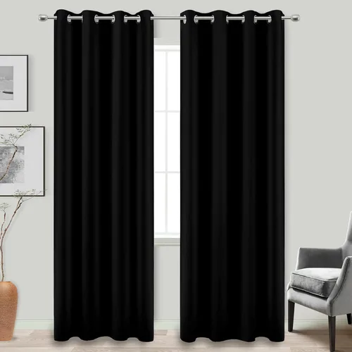 Miniatura 113 de Cortinas opacas de 72 pulgadas extra anchas para dormitorio, puerta corrediza de vidrio y patio, 2 paneles con ojales para oscurecer ventana grande