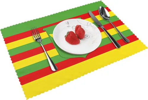 Miniatura 17 de Rectangular Placemats Set of 4, Heat Resistant Flag of Hawaii American Printed Kitchen Dining Table Mats