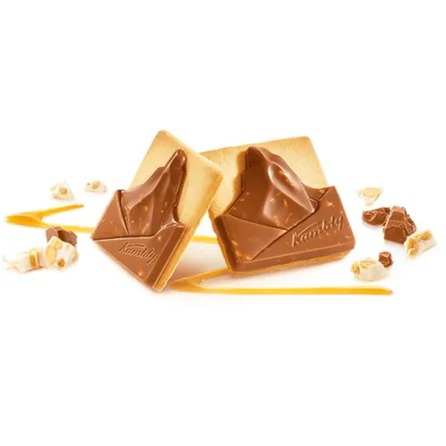Miniatura 2 de Kambly Galletas Mont Choco, 3.5 oz Galletas de mantequilla con una tableta de chocolate con leche con trozos de turrón Producto de Suiza