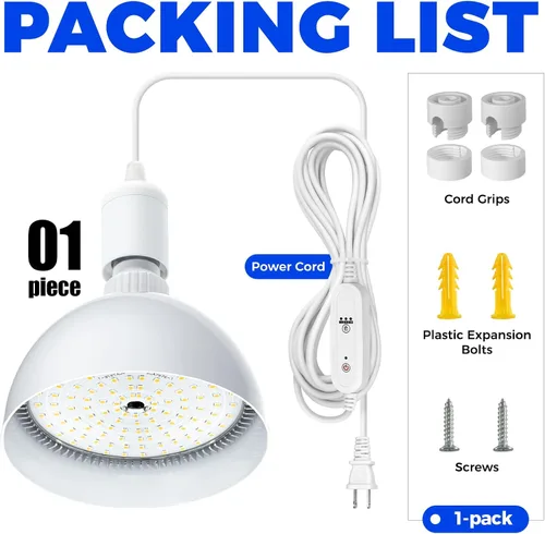 Miniatura 8 de Barrina Bombilla LED de cultivo con sistema de temporización y suspensión, espectro completo de 25 W, temporizador de 4H/9H/14H, luces de cultivo