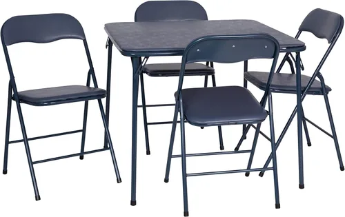 Miniatura 17 de Flash Furniture - Juego de mesa y sillas plegables negras de 5 piezas para jugar cartas Negro