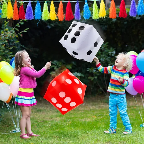 Miniatura 4 de Aoriher Paquete de 2 dados inflables gigantes, dados gigantes de 11.8 pulgadas para juegos amplios en interiores y exteriores, juguetes de piscina