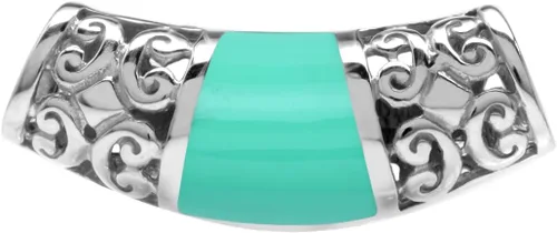 Miniatura 18 de Silvershake Colgante de diapositiva con incrustaciones de filigrana de plata de ley 925 chapada en oro blanco