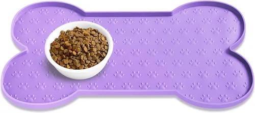 Miniatura 15 de PWTAA Tapete para Comida de Perros Antideslizante de Silicona, Tapete para Tazón de Perro más Grueso, Mantel Individual para Mascotas Impermeable