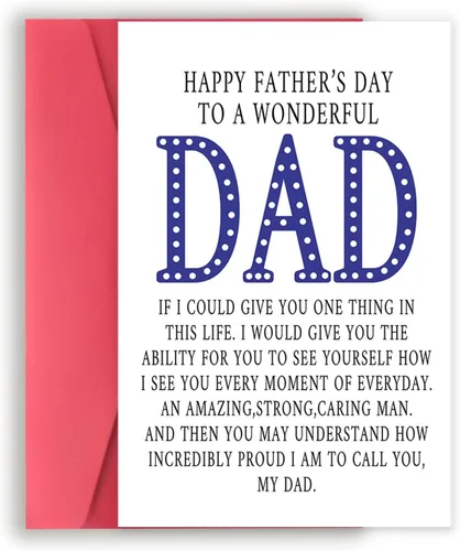 YiKaLus Tarjeta significativa para el día del padre para papá, hijo, hija a papá, el mejor regalo
