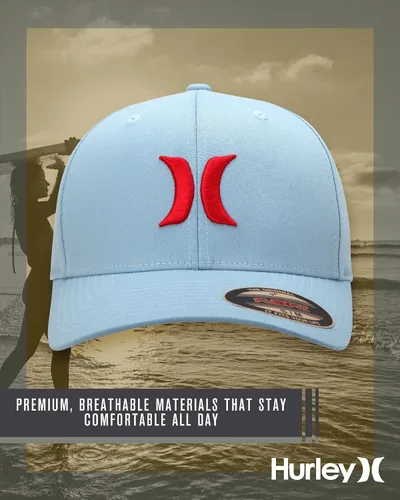 Miniatura 25 de Hurley Gorra de béisbol para hombre - Flexfit - Gorras de béisbol ajustadas para hombre (tamaños: S-XL)