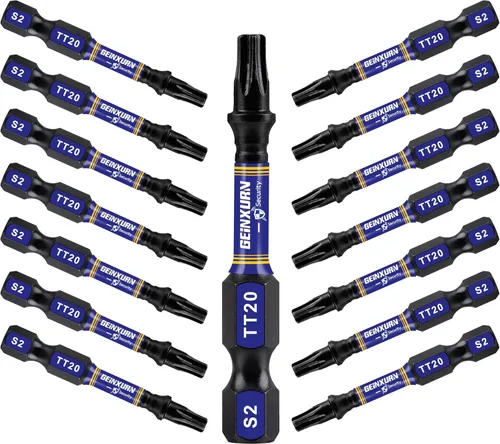 Miniatura 19 de Geinxurn Juego de brocas de destornillador magnético de impacto de seguridad T15 de 2 pulgadas, juego de brocas de potencia de cabeza Torx #15 de 51