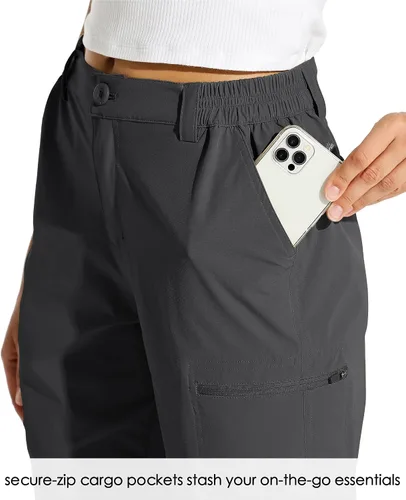 Miniatura 3 de Willit - shorts de senderismo para mujer, de 10 pulgadas, elásticos, para golf, activos, de secado rápido, pantalones cortos de verano