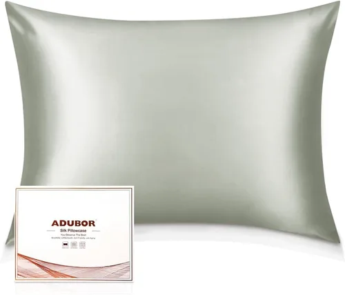 Miniatura 29 de Adubor Funda de almohada 100% de seda, fundas de almohada de seda de morera, 22 fibras de grado Momme 6A, funda de almohada de seda para la salud