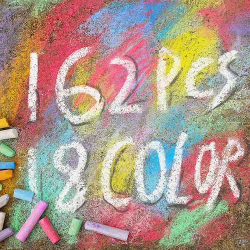 Miniatura 5 de Juego de 162 tizas lavables de 18 colores, no tóxicas gigantes para juegos de arte al aire libre, pintura en el patio de juegos, pizarra de aula