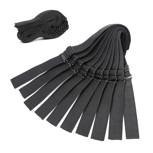 Miniatura 7 de Correas ajustables para pelucas y hacer pelucas, bandas ajustables para peluca (negro, 1 pulgada x 6 piezas)
