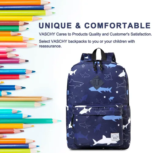 Miniatura 7 de VASCHY - Mochila ligera resistente al agua, mochila casual para hombres y niños, tiburón