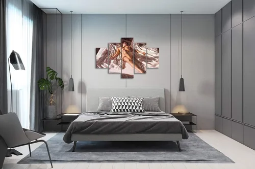 Miniatura 3 de Lienzo extra grande sexy chica desnuda durmiendo en la cama, arte de pared con marco de madera sexy para mujeres desnudas, obras de arte, arte