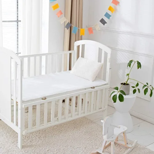 Miniatura 7 de Paquete de 2 almohadillas impermeables para cuna, 34 x 54 pulgadas, protector de cuna de franela para incontinencia reutilizable para bebés, niños