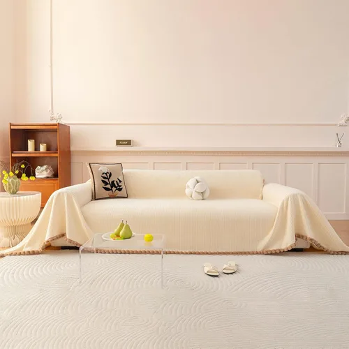Miniatura 18 de HANDONTIME - Funda de felpilla de sofá para perros, para sillón, sofá modular, biplaza, futón o en forma de L, estilo bohemio, con borlas, lavable