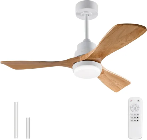 Miniatura 21 de Ventiladores de techo negros de 42 pulgadas con luces y control remoto, luz LED regulable, motor de CC silencioso reversible, función de memoria