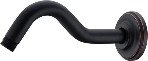 Miniatura 11 de Brazo de ducha curvo en forma de "S" de 8 pulgadas con brida, extensión de cabezal de ducha de acero inoxidable de repuesto, brazo de tubo de Oro