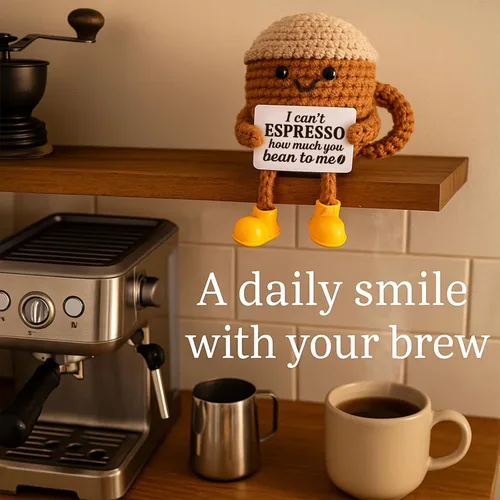 Miniatura 2 de Regalos de graduación, regalo de cumpleaños para ella, él, mujeres, hombres, novia, novio, taza de espresso de ganchillo positivo, lindo regalo