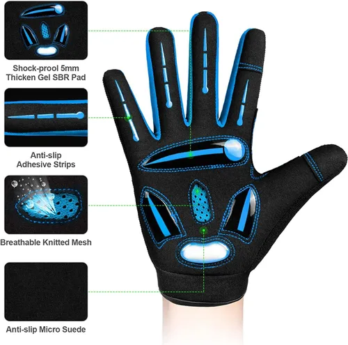 Miniatura 3 de BIKINGMOREOK - Guantes de ciclismo para bicicleta de montaña, para hombre y mujer, permite el uso de pantallas táctiles, con acolchado de gel