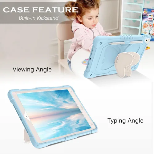Miniatura 8 de YINLAI Funda para iPad de 9ª, 8ª y 7ª generación de 10.2 pulgadas, iPad Air de 3ª generación con soporte para lápiz y soporte para lápices