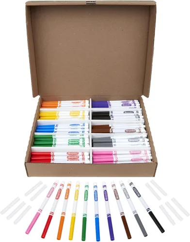 Miniatura 2 de Marcadores de línea fina Crayola, paquete de 200 unidades, marcadores a granel para niños para preescolar, jardín de infantes, aulas de primaria