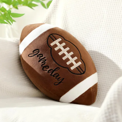 Miniatura 7 de Yousoontic Almohada de baloncesto de 10.8 pulgadas, cojín redondo esponjoso con forma de baloncesto, almohada de felpa para decoración de sofá