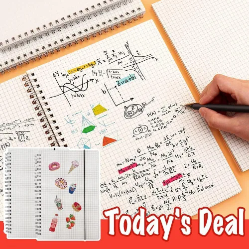 Miniatura 7 de SHININGSOUL - Cuaderno de espiral de papel cuadriculado de 8.5 x 11 pulgadas, cuaderno de papel cuadriculado A4 grueso de 110 GSM, cuaderno de tapa