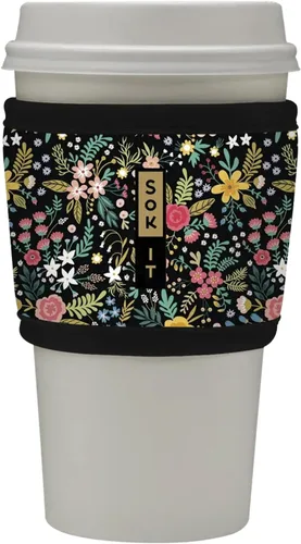 Miniatura 197 de Sok It HotSok Coffee & Tea - Funda de neopreno con aislamiento reutilizable (floral abstracto)
