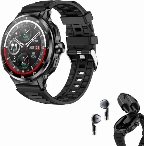 Tuanzi D11 Smartwatch con auriculares 1.46 "TFT Round Smart Watch TWS Auriculares inalámbricos Bluetooth Monitor de salud Fitness Tracker Bluetooth