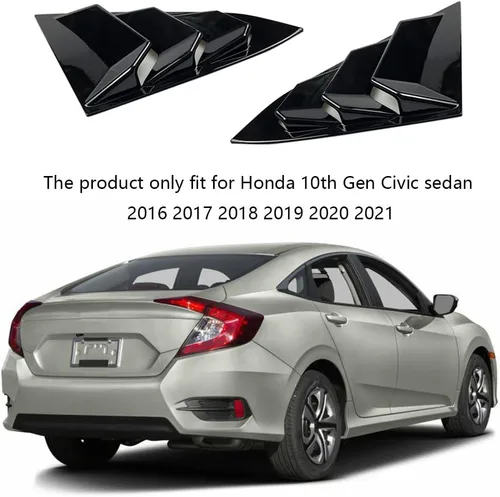 Miniatura 6 de para Honda Civic de 10ª generación 2016-2021 Cubierta Decorativa de Persiana de Ventana Lateral Trasera Persianas de Ventana de Ventilación de Aire
