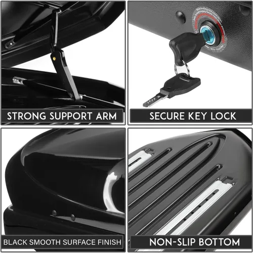 Miniatura 3 de DNA Motoring Portaequipajes para Techo Compatible con BMW X1 de 10-15, Portaequipajes de Cáscara Dura Impermeable con Cerradura Montaje Superior +