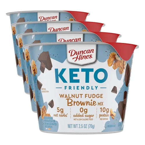 Miniatura 7 de Duncan Hines Taza de mezcla de brownie apta para dieta cetogénica, dulce de nuez, cero azúcar añadida, sin gluten, 2.5 onzas