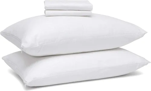 Miniatura 7 de Micropuff Protectores de almohada de tamaño estándar con cremallera, paquete de 2, funda de almohada hipoalergénica suave y transpirable. Funda