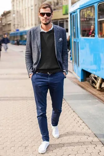 Miniatura 4 de COOFANDY Suéter de cuello redondo para hombre, ajuste delgado, ligero, suéter de punto para uso casual o elegante