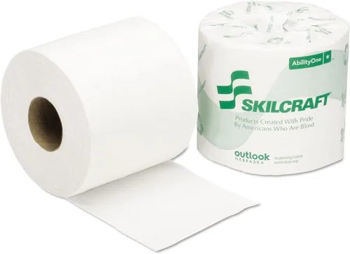 AbilityOne® - NSN3800690 - Papel higiénico SKILCRAFT® - 2 capas - 4 x 4 pulgadas - 550 hojas por rollo - 80/caja