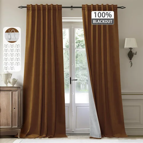 Miniatura 23 de StangH Cortinas de terciopelo súper suaves con pestaña trasera, cortinas azul marino para puerta corredera, decoración de lujo, cortinas opacas
