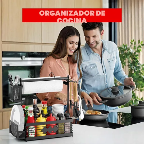 Miniatura 8 de Organizador de Parrilla para Parrilla al Aire Libre, Organizador de Barbacoa con Soporte de Toalla de Papel de Camping y Soporte de Platos