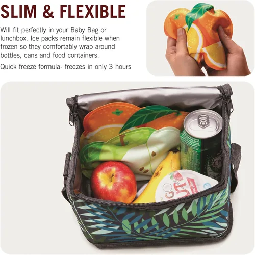 Miniatura 5 de Monkey Business Icepadz - Juego de hielo suave, bolsas de hielo reutilizables para biberones y leche materna, bolsa de hielo delgada