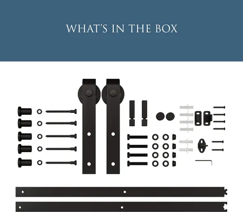 Miniatura 6 de National Hardware N700-003 Kit clásico para puerta de granero interior, negro mate, 72 pulgadas Mate negro