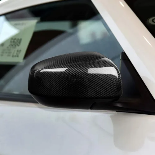 Miniatura 7 de Cubierta de espejo retrovisor lateral para 2009-2020 Nissan 370Z Z34 fibra de carbono negra