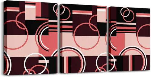 Miniatura 25 de Erosebridal Bohemian Wall Decor 12"x16" 3 Piece Country Southwestern Canvas Wall Art Boho Aztec Arrows Diamond Poster Print Black Gray Geometric