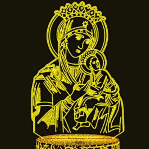Lámpara LED de noche virgen 3D de maría, lámpara LED de ilusión de 7 colores que cambian de color, interruptor táctil, decoración de escritorio,