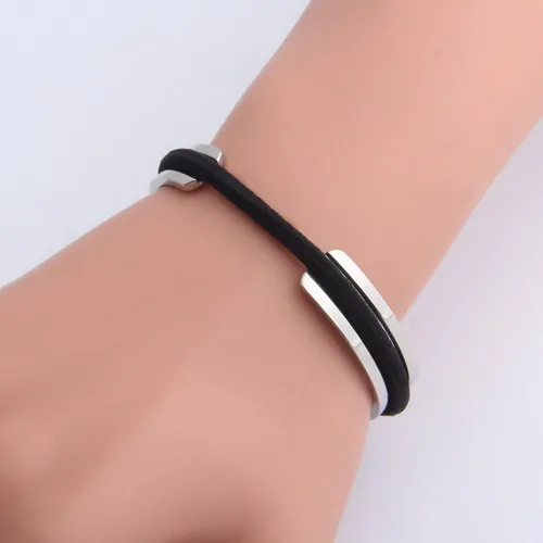 Miniatura 7 de Zuo Bao Pulsera de lazo para el cabello, pulsera de acero inoxidable para mujer, Metal