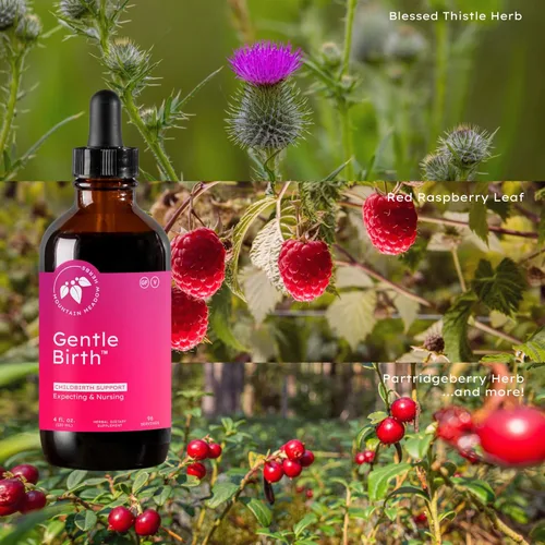 Miniatura 5 de Mountain Meadow Herbs Gentle Birth for Birth Prep / Preparación del parto, extracto de hierbas líquido de acción rápida para apoyo al parto - 4oz