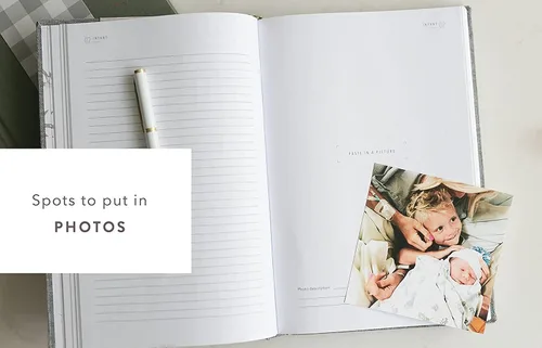 Miniatura 4 de Promptly Journals, Una historia completa de la infancia: desde el embarazo hasta los 18 años (Aloe Green, Leatherette) Libro para bebés y diario