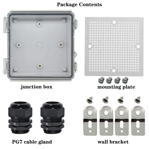 Miniatura 6 de Zulkit Caja de conexiones IP67 Caja eléctrica impermeable para proyectos con cubierta transparente con bisagras, cierre de acero inoxidable, carcasa