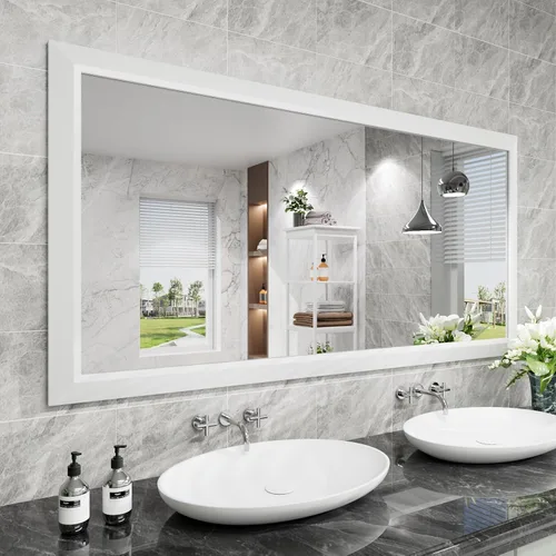 Miniatura 54 de Amorho Espejo de Baño Negro, Espejos de Pared de 24x30 Pulgadas con Marco de Metal Grueso para Sobre el Fregadero, Dormitorio, Sala de Estar