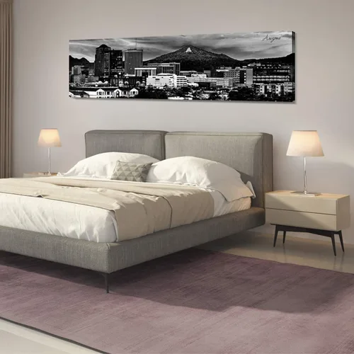 Miniatura 2 de Arte de Pared de Arizona para Oficina Decoración Negro y Blanco Imágenes de Paisaje Urbano de Tucson para Dormitorio Impresiones en Lienzo