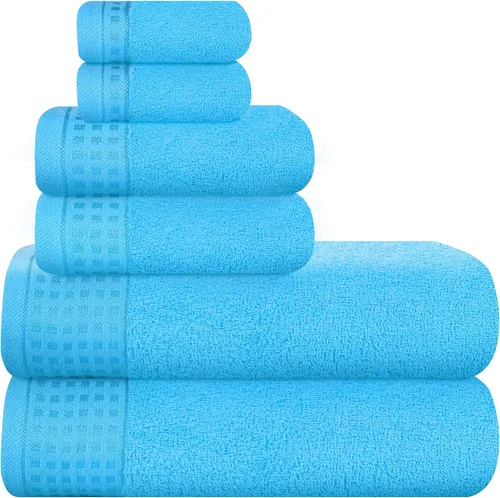 Miniatura 16 de GLAMBURG Juego de 2 toallas de baño de gran tamaño 100% algodón, 28 x 55 pulgadas, ultra suaves, altamente absorbentes, compactas, de secado rápido